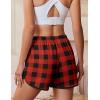 imageEkouaer Womens Pajama Shorts Elastic Waist Sleep Shorts Stylish Lounge Shorts Casual Comfy Sweat Shorts Women Pj ShortsBlack Red Plaid