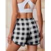 imageEkouaer Womens Pajama Shorts Elastic Waist Sleep Shorts Stylish Lounge Shorts Casual Comfy Sweat Shorts Women Pj ShortsBlack White Plaid