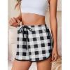 imageEkouaer Womens Pajama Shorts Elastic Waist Sleep Shorts Stylish Lounge Shorts Casual Comfy Sweat Shorts Women Pj ShortsBlack White Plaid