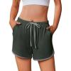 imageEkouaer Womens Pajama Shorts Elastic Waist Sleep Shorts Stylish Lounge Shorts Casual Comfy Sweat Shorts Women Pj ShortsArmy Green