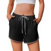 imageEkouaer Womens Pajama Shorts Elastic Waist Sleep Shorts Stylish Lounge Shorts Casual Comfy Sweat Shorts Women Pj ShortsBlack
