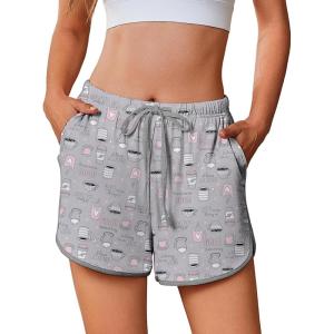 imageEkouaer Womens Pajama Shorts Elastic Waist Sleep Shorts Stylish Lounge Shorts Casual Comfy Sweat Shorts Women Pj ShortsButterfly