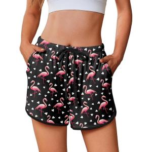 imageEkouaer Womens Pajama Shorts Elastic Waist Sleep Shorts Stylish Lounge Shorts Casual Comfy Sweat Shorts Women Pj ShortsFlamingo