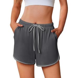 imageEkouaer Womens Pajama Shorts Elastic Waist Sleep Shorts Stylish Lounge Shorts Casual Comfy Sweat Shorts Women Pj ShortsGrey