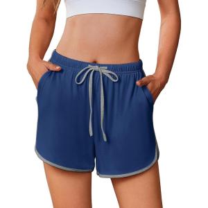 imageEkouaer Womens Pajama Shorts Elastic Waist Sleep Shorts Stylish Lounge Shorts Casual Comfy Sweat Shorts Women Pj ShortsNavy Blue
