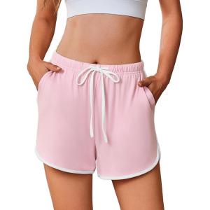 imageEkouaer Womens Pajama Shorts Elastic Waist Sleep Shorts Stylish Lounge Shorts Casual Comfy Sweat Shorts Women Pj ShortsPink