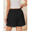 imageEkouaer Womens Boxer Shorts Casual Lounge Pajama Shorts Summer Sleep Pants Y2K Beach Bottoms with PocketsBlack