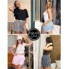 imageEkouaer Womens Boxer Shorts Casual Lounge Pajama Shorts Summer Sleep Pants Y2K Beach Bottoms with PocketsBlack White Plaid