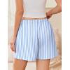 imageEkouaer Womens Boxer Shorts Casual Lounge Pajama Shorts Summer Sleep Pants Y2K Beach Bottoms with PocketsBlue Striped