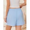 imageEkouaer Womens Boxer Shorts Casual Lounge Pajama Shorts Summer Sleep Pants Y2K Beach Bottoms with PocketsClear Blue