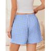 imageEkouaer Womens Boxer Shorts Casual Lounge Pajama Shorts Summer Sleep Pants Y2K Beach Bottoms with PocketsLight Blue Plaid
