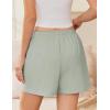 imageEkouaer Womens Boxer Shorts Casual Lounge Pajama Shorts Summer Sleep Pants Y2K Beach Bottoms with PocketsLight Green