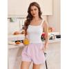 imageEkouaer Womens Boxer Shorts Casual Lounge Pajama Shorts Summer Sleep Pants Y2K Beach Bottoms with PocketsPink White Striped
