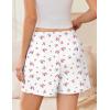 imageEkouaer Womens Boxer Shorts Casual Lounge Pajama Shorts Summer Sleep Pants Y2K Beach Bottoms with PocketsWhite Pink Flower