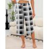 imageEkouaer Womens Pajama Pants Capri Wide Leg Lounge Pj Pants Summer Comfy Drawstring Pajama Bottoms with PocketsBlack Plaid