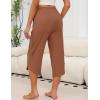 imageEkouaer Womens Pajama Pants Capri Wide Leg Lounge Pj Pants Summer Comfy Drawstring Pajama Bottoms with PocketsBrick Red