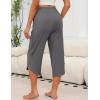 imageEkouaer Womens Pajama Pants Capri Wide Leg Lounge Pj Pants Summer Comfy Drawstring Pajama Bottoms with PocketsDark Gray
