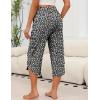 imageEkouaer Womens Pajama Pants Capri Wide Leg Lounge Pj Pants Summer Comfy Drawstring Pajama Bottoms with PocketsFlower