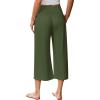 imageEkouaer Womens Pajama Pants Wide Leg Capri Yoga Pants Lounge Comfy Sleep Pj Bottoms with PocketsArmy
