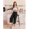 imageEkouaer Womens Pajama Pants Wide Leg Capri Yoga Pants Lounge Comfy Sleep Pj Bottoms with PocketsBlack  Charcoal
