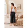 imageEkouaer Womens Pajama Pants Wide Leg Capri Yoga Pants Lounge Comfy Sleep Pj Bottoms with PocketsBlack  Charcoal