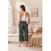 imageEkouaer Womens Pajama Pants Wide Leg Capri Yoga Pants Lounge Comfy Sleep Pj Bottoms with PocketsBlack  Moon