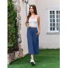 imageEkouaer Womens Pajama Pants Wide Leg Capri Yoga Pants Lounge Comfy Sleep Pj Bottoms with PocketsBlue