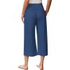 imageEkouaer Womens Pajama Pants Wide Leg Capri Yoga Pants Lounge Comfy Sleep Pj Bottoms with PocketsBlue