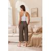 imageEkouaer Womens Pajama Pants Wide Leg Capri Yoga Pants Lounge Comfy Sleep Pj Bottoms with PocketsBrownie  Light Beige