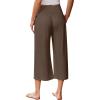 imageEkouaer Womens Pajama Pants Wide Leg Capri Yoga Pants Lounge Comfy Sleep Pj Bottoms with PocketsBrownie