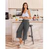 imageEkouaer Womens Pajama Pants Wide Leg Capri Yoga Pants Lounge Comfy Sleep Pj Bottoms with PocketsCharcoal Heather