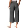imageEkouaer Womens Pajama Pants Wide Leg Capri Yoga Pants Lounge Comfy Sleep Pj Bottoms with PocketsCharcoal Heather