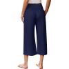 imageEkouaer Womens Pajama Pants Wide Leg Capri Yoga Pants Lounge Comfy Sleep Pj Bottoms with PocketsNavy