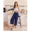 imageEkouaer Womens Pajama Pants Wide Leg Capri Yoga Pants Lounge Comfy Sleep Pj Bottoms with PocketsNavy