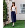 imageEkouaer Womens Pajama Pants Wide Leg Capri Yoga Pants Lounge Comfy Sleep Pj Bottoms with PocketsNavy