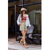 imageEkouaer Womens Pajama Shorts Textured Casual Lounge Short Elastic Waist Pj Shorts Sweatsuits with Pockets 2025Apricot