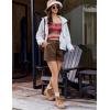 imageEkouaer Womens Pajama Shorts Textured Casual Lounge Short Elastic Waist Pj Shorts Sweatsuits with Pockets 2025Brown