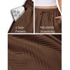 imageEkouaer Womens Pajama Shorts Textured Casual Lounge Short Elastic Waist Pj Shorts Sweatsuits with Pockets 2025Brown