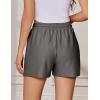 imageEkouaer Womens Pajama Shorts Textured Casual Lounge Short Elastic Waist Pj Shorts Sweatsuits with Pockets 2025Dark Grey