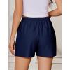 imageEkouaer Womens Pajama Shorts Textured Casual Lounge Short Elastic Waist Pj Shorts Sweatsuits with Pockets 2025Navy Blue