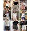 imageEkouaer Womens Pajama Shorts Textured Casual Lounge Short Elastic Waist Pj Shorts Sweatsuits with Pockets 2025Pink