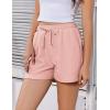 imageEkouaer Womens Pajama Shorts Textured Casual Lounge Short Elastic Waist Pj Shorts Sweatsuits with Pockets 2025Pink