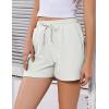 imageEkouaer Womens Pajama Shorts Textured Casual Lounge Short Elastic Waist Pj Shorts Sweatsuits with Pockets 2025White
