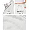 imageEkouaer Womens Pajama Shorts Textured Casual Lounge Short Elastic Waist Pj Shorts Sweatsuits with Pockets 2025White