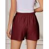 imageEkouaer Womens Pajama Shorts Textured Casual Lounge Short Elastic Waist Pj Shorts Sweatsuits with Pockets 2025Wine Red