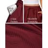 imageEkouaer Womens Pajama Shorts Textured Casual Lounge Short Elastic Waist Pj Shorts Sweatsuits with Pockets 2025Wine Red
