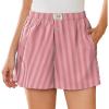 imageEkouaer Womens Boxer Shorts Casual Lounge Pajama Shorts Summer Sleep Pants Y2K Beach Bottoms with PocketsRed White Striped