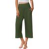 imageEkouaer Womens Pajama Pants Wide Leg Capri Yoga Pants Lounge Comfy Sleep Pj Bottoms with PocketsArmy