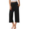 imageEkouaer Womens Pajama Pants Wide Leg Capri Yoga Pants Lounge Comfy Sleep Pj Bottoms with PocketsBlack