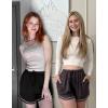 imageEkouaer Pajama Shorts For Women Soft Sleep Shorts Casual Lounge Pants Comfy Pj Pants with PocketsBlack and Dark Grey